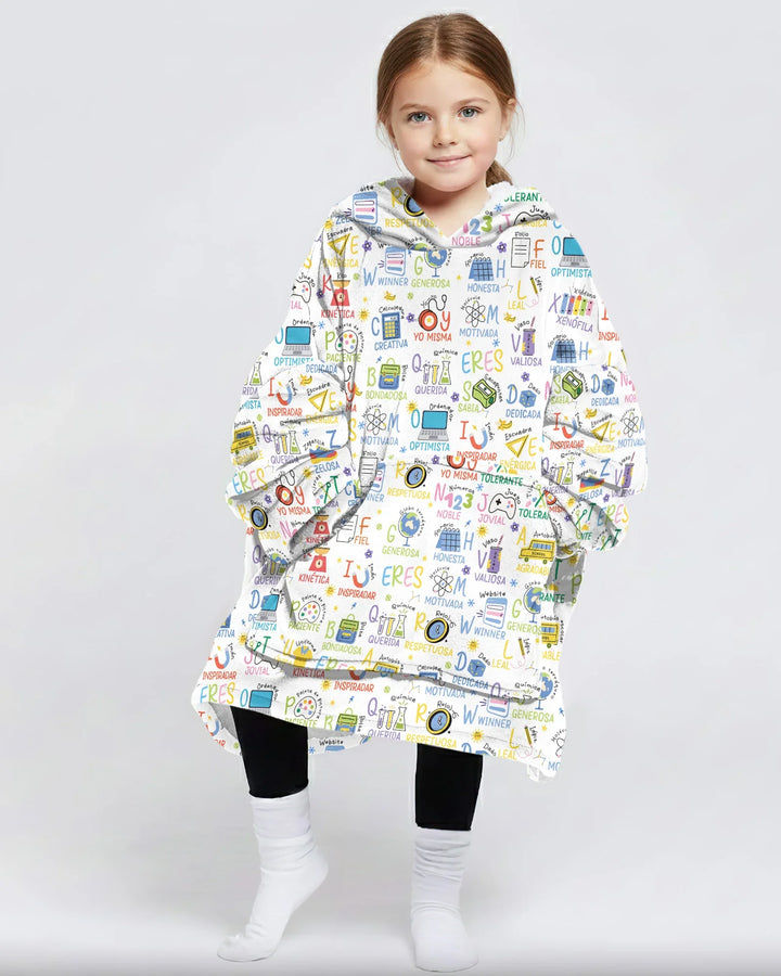 You Are Spanish Alphabet Version Bamboo Blanket Hoodie