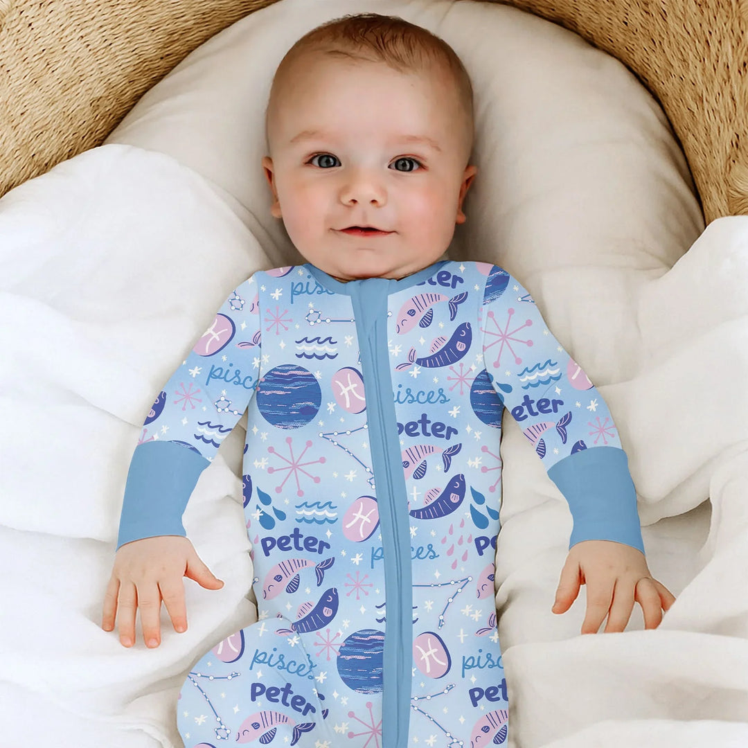 Custom Name Zodiac Pisces Bamboo Convertible Zippy