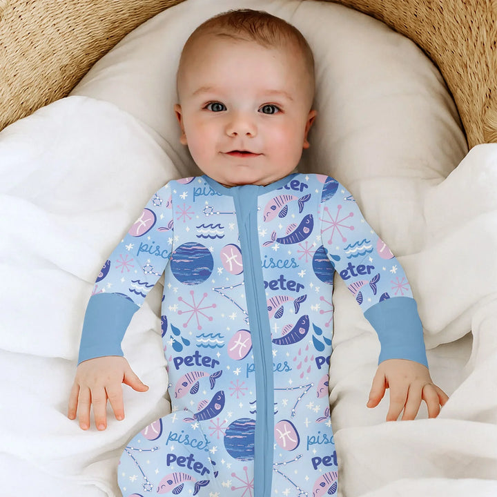 Custom Name Zodiac Pisces Bamboo Convertible Zippy