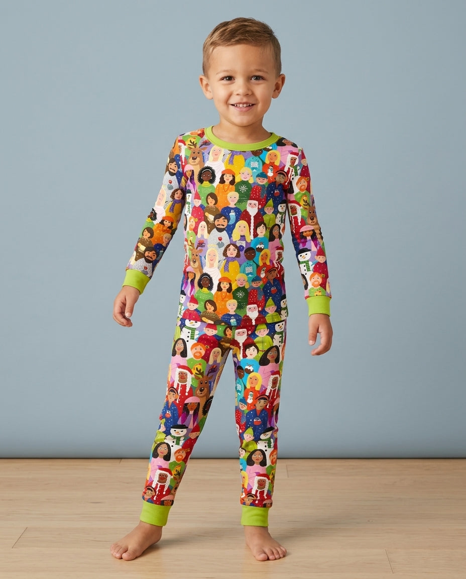 Together for Christmas Bamboo Two Piece Long Sleeve Pajama Set