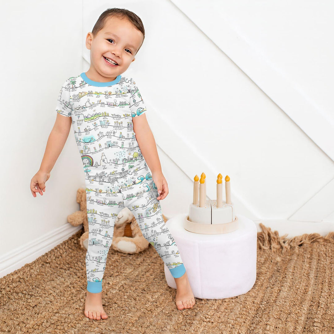 Bible Story Journey Family Matching Bamboo Two Piece Short Sleeve Pajama Set