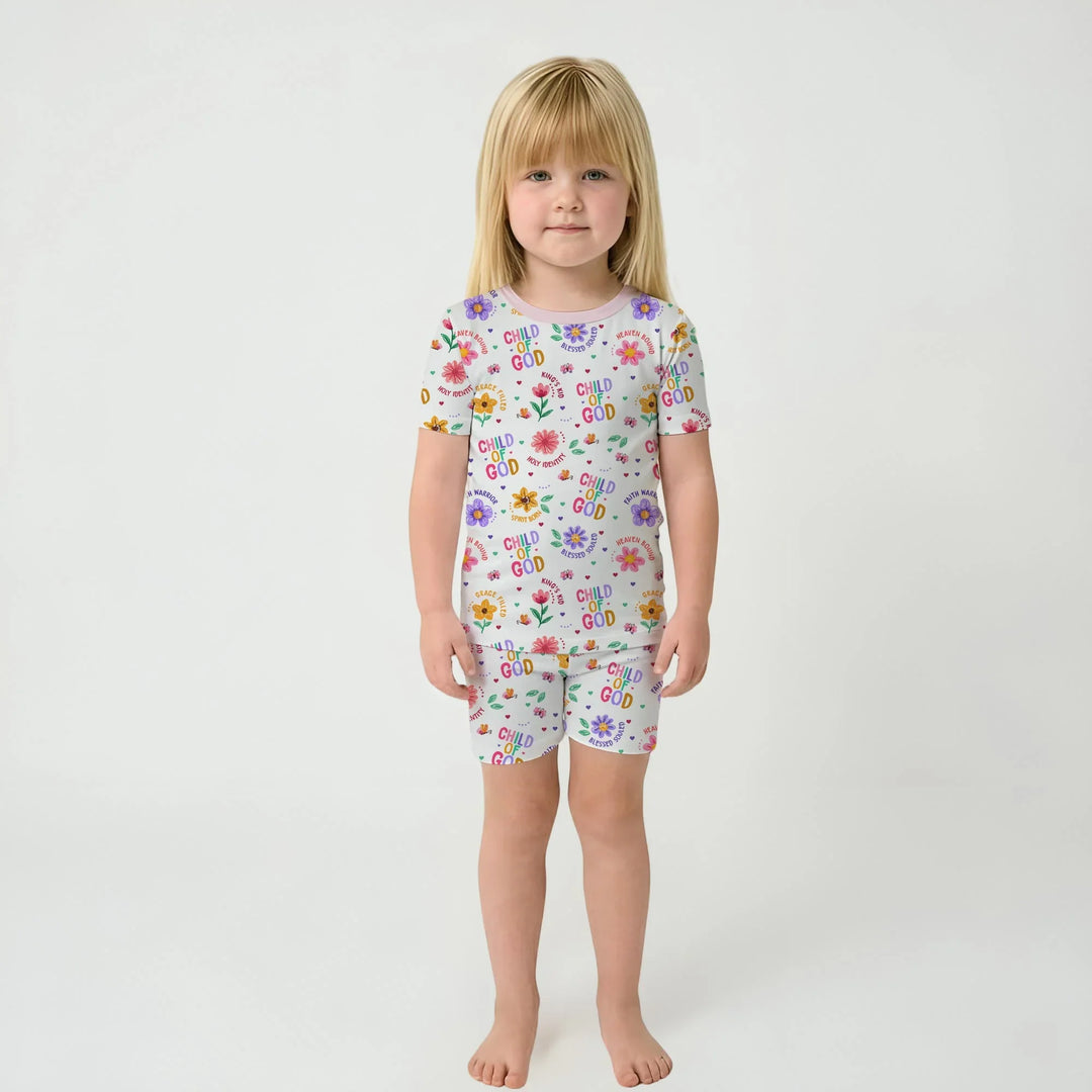 Child of God Bamboo Two Piece Short Sleeve Shorts Pajama Set