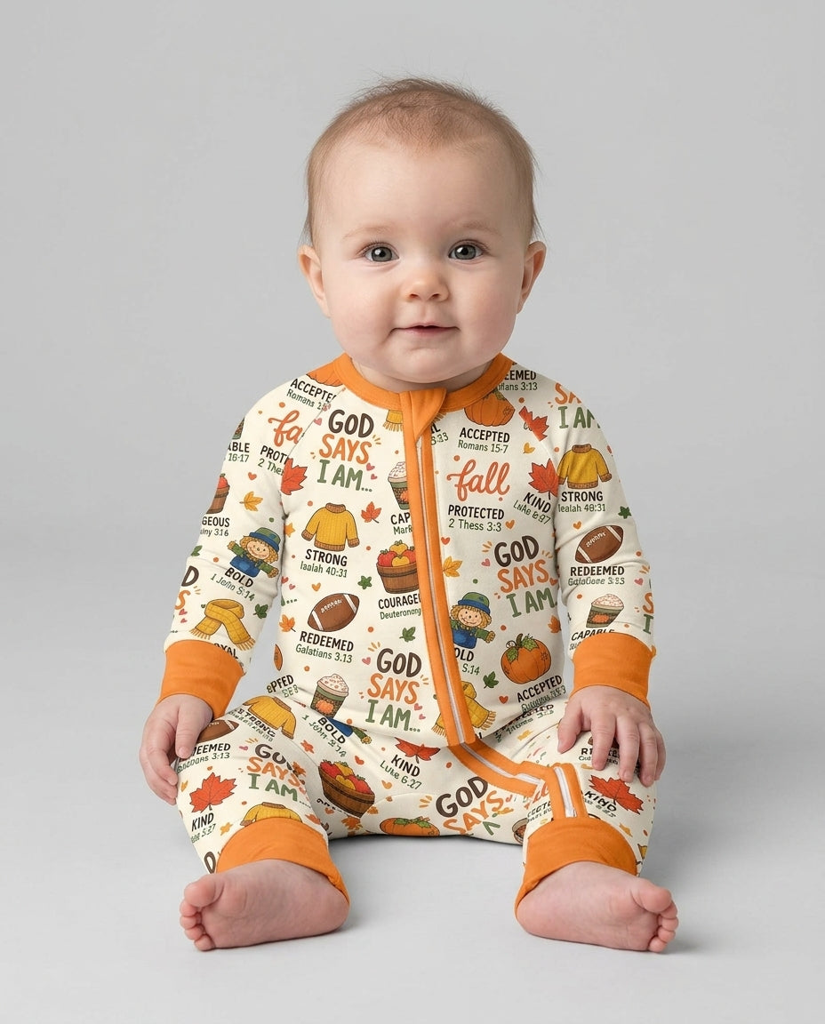 God says I am FALL Bamboo Convertible Zippy