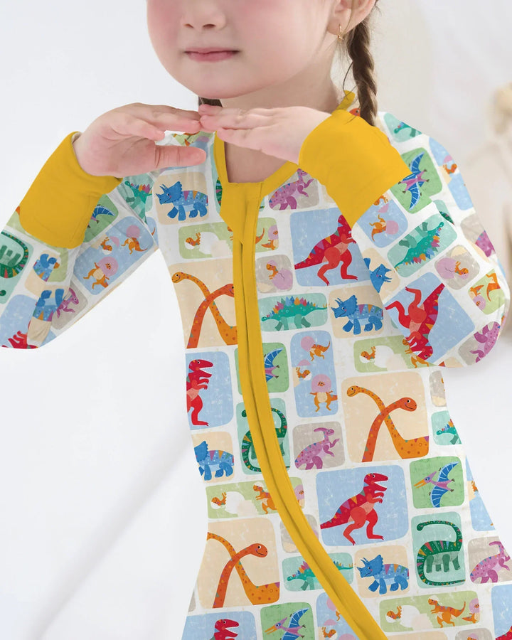 Rainbow Dino Friends Family Matching Bamboo Convertible Zippy