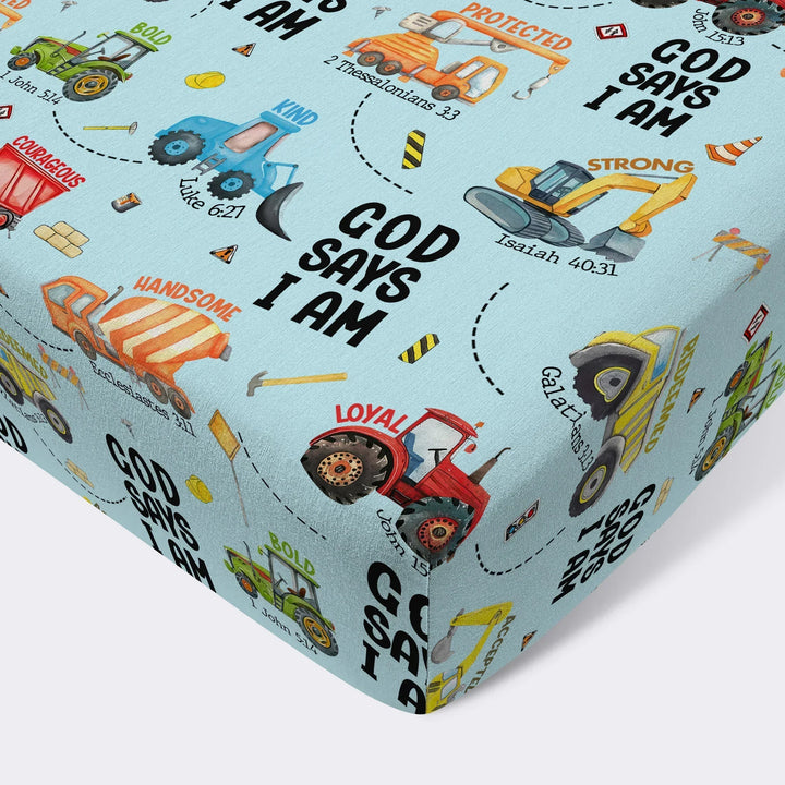 God Says I Am Bamboo Fitted Crib Sheet