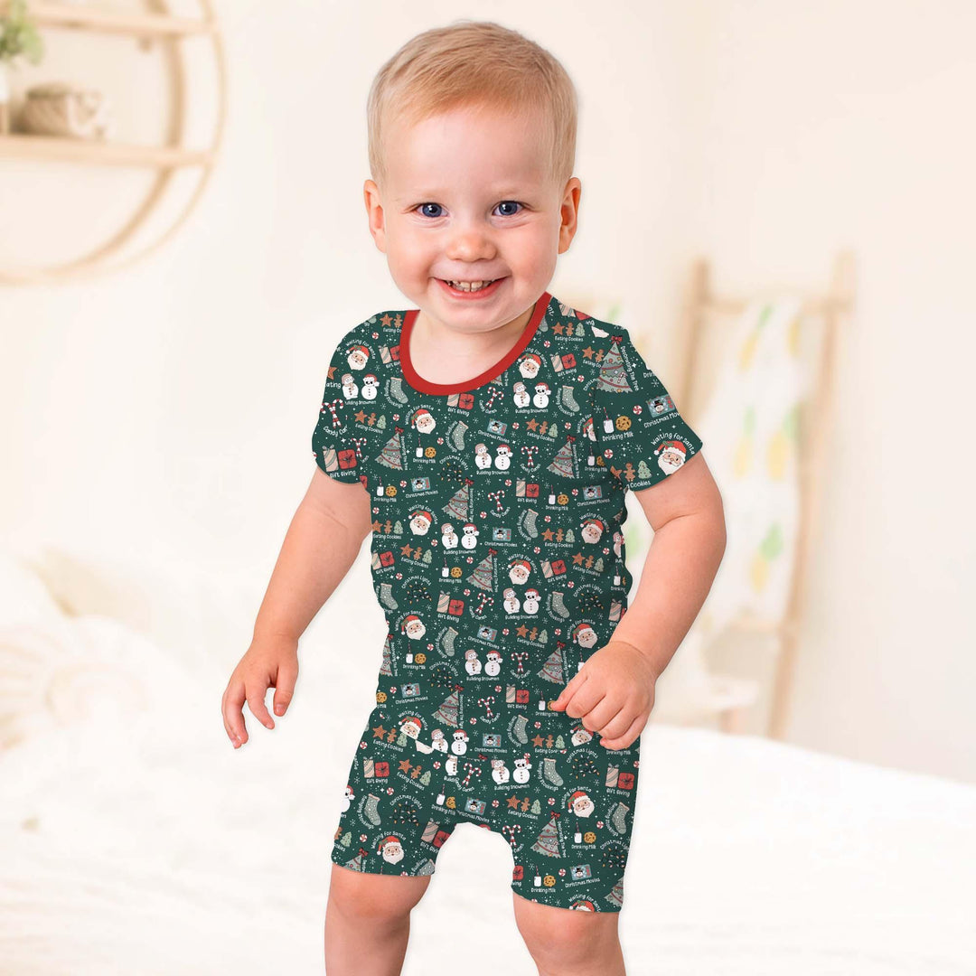 Christmas Things Bamboo Two Piece Short Sleeve Shorts Pajama Set