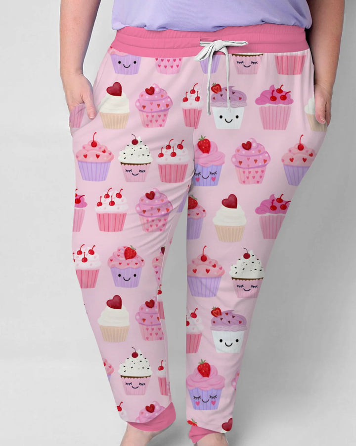 Valentine Emotional Cupcakes Bamboo Women Pajama Set