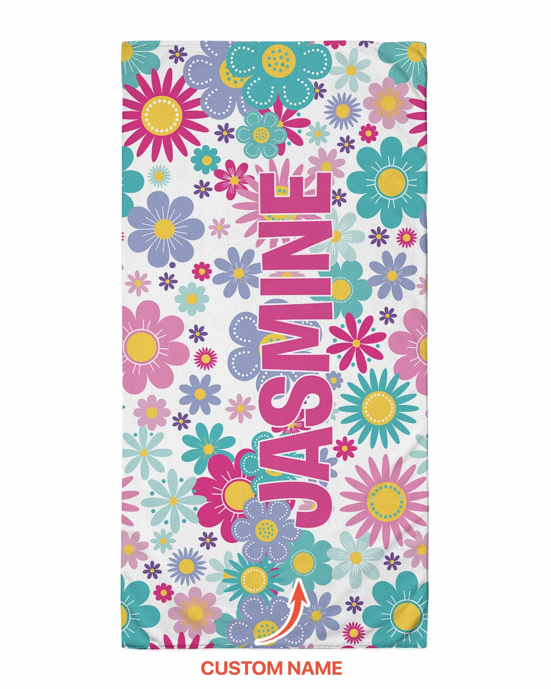 Custom Name Pretty Pattern Bamboo Beach Towel