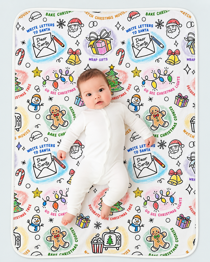 Christmas Activities Colorable Bamboo Blanket