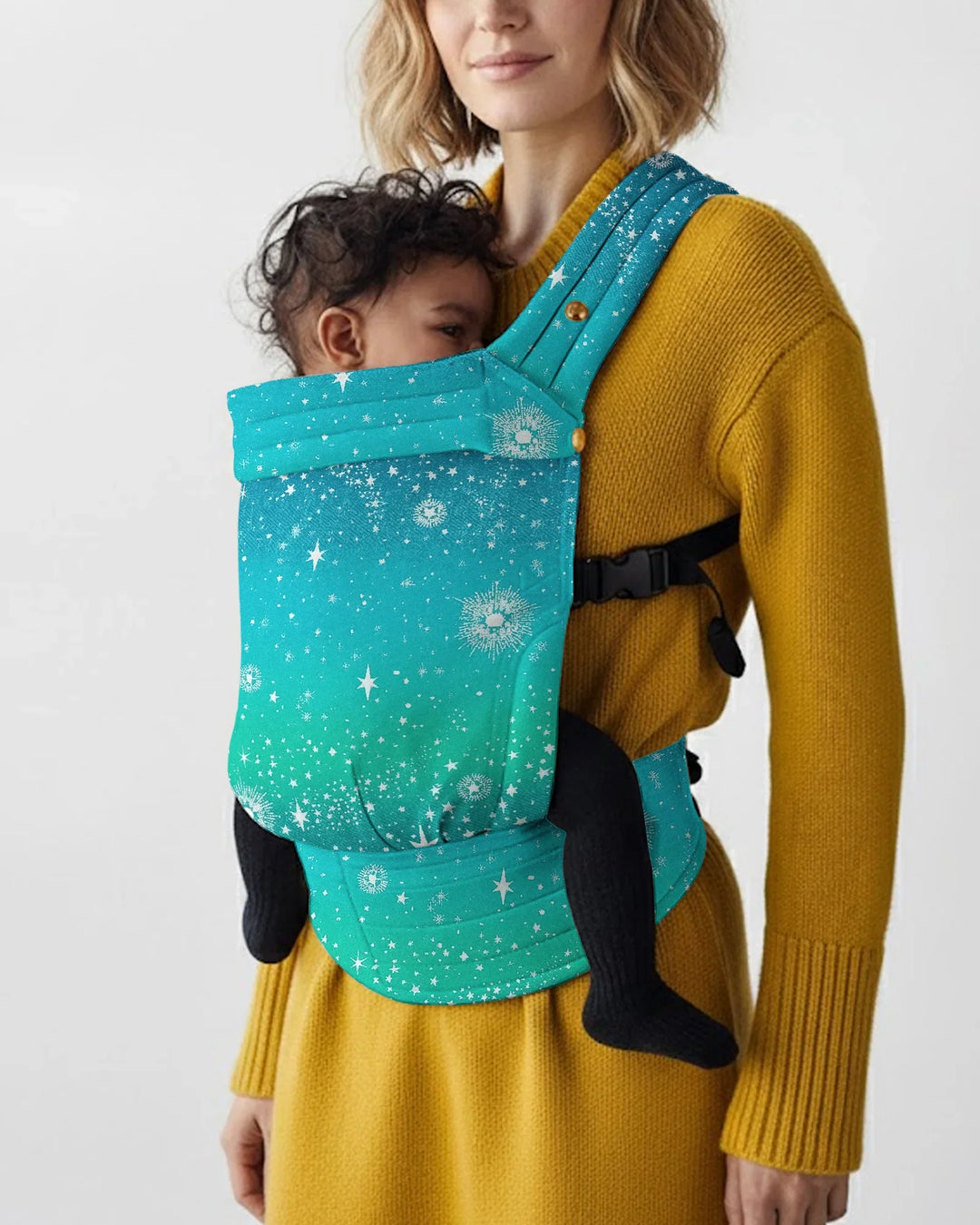 Teal Starry Night Sparkle Baby Carrier