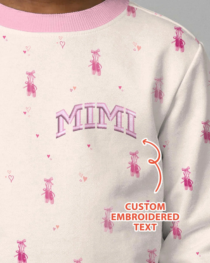 Custom Embroidered Mommy and Me Matching Bamboo Crewneck Sweatshirt