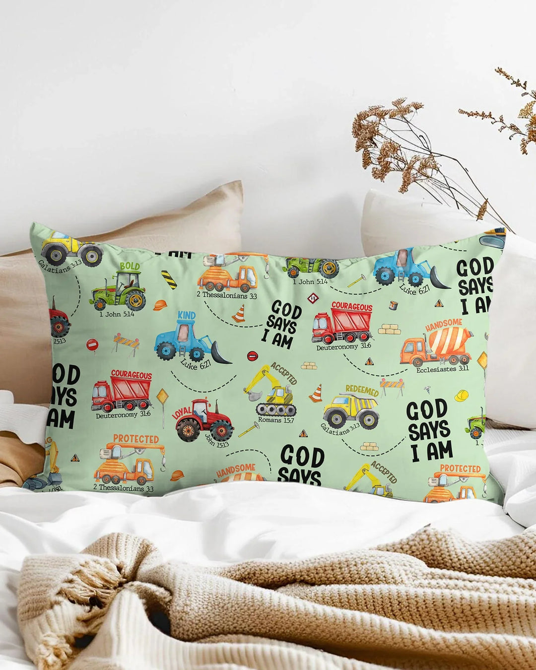 God Says I Am Boy Bamboo Pillow Case