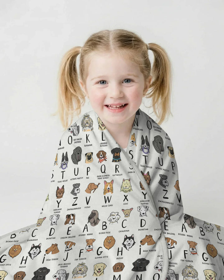Funny Dogs Alphabet Bamboo Blanket