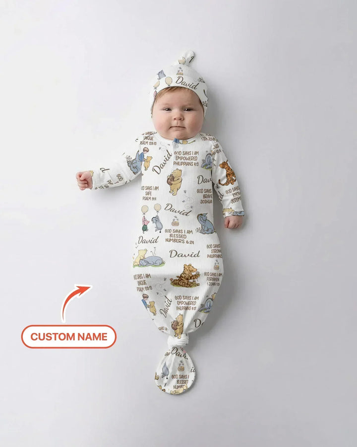 Custom Name God Says I Am Classic Bear Bamboo Knot Gown