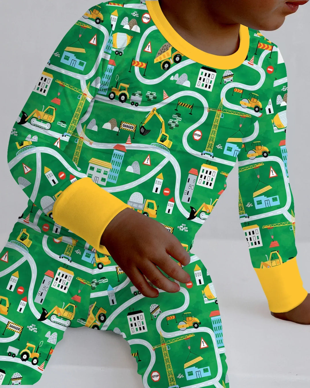Little Builder Construction Zone Bamboo Two Piece Long Sleeve Pajama Set