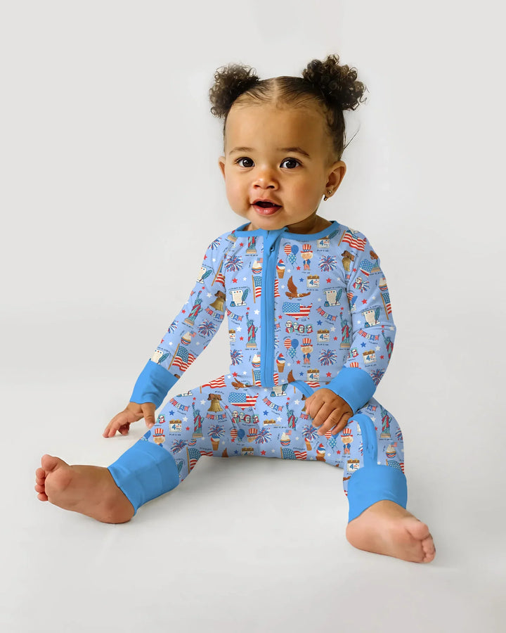 Hand Drawn Patriotic Iconic Bamboo Convertible Zippy