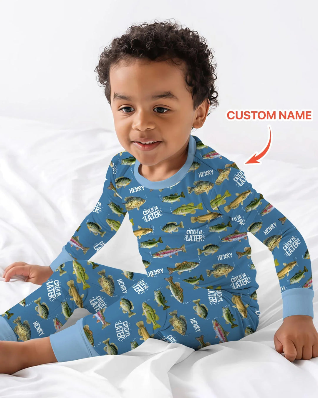 Catch Ya Later Matching Daddy & Me Bamboo Two Piece Long Sleeve Pajama Set
