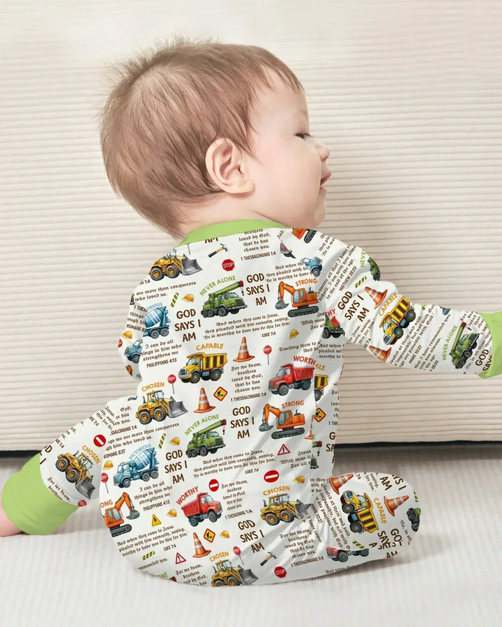 Bible Verse Construction Trucks Bamboo Convertible Zippy