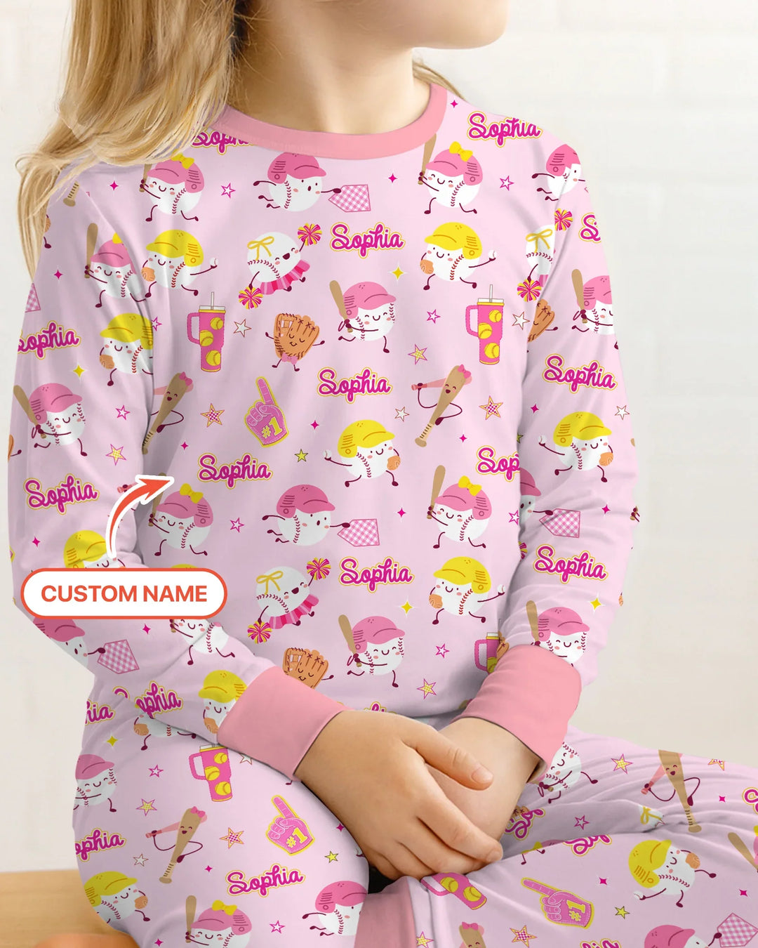 Baseball Mama and Mini Matching Bamboo Two Piece Long Sleeve Pajama Set