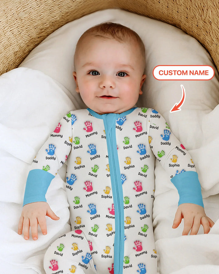 First Mother Day - Handprints Bamboo Convertible Zippy