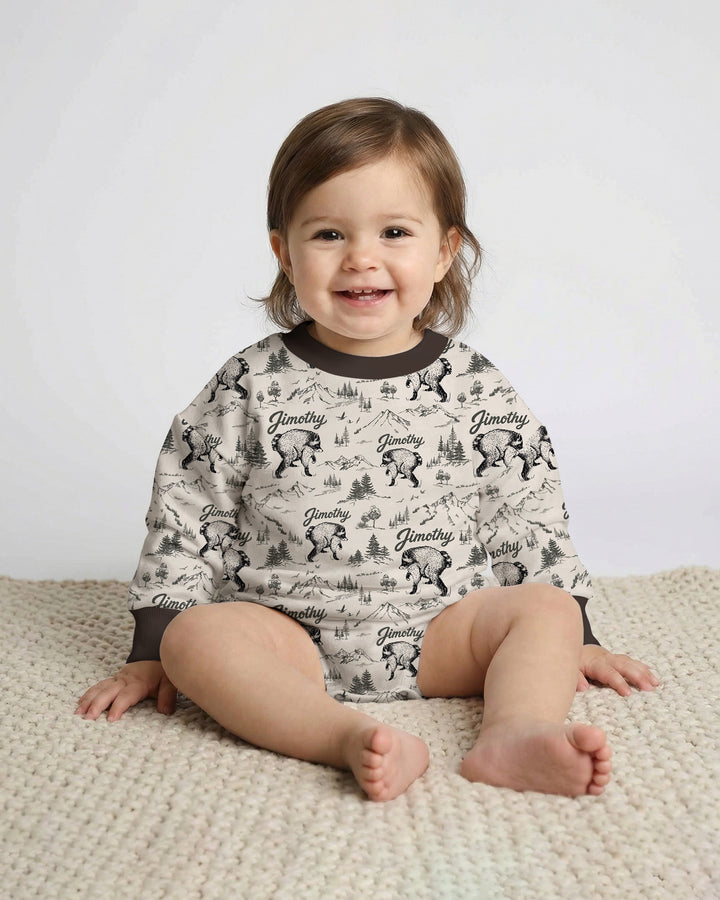 Vintage Jimothy Racoon Family Matching Bamboo Bubble Romper
