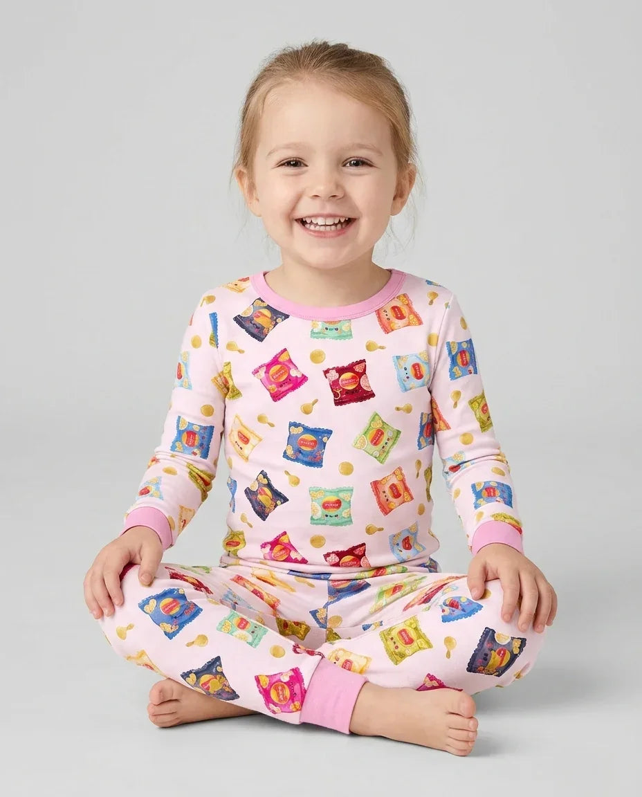 Potato Chips Bamboo Two Piece Long Sleeve Pajama Set