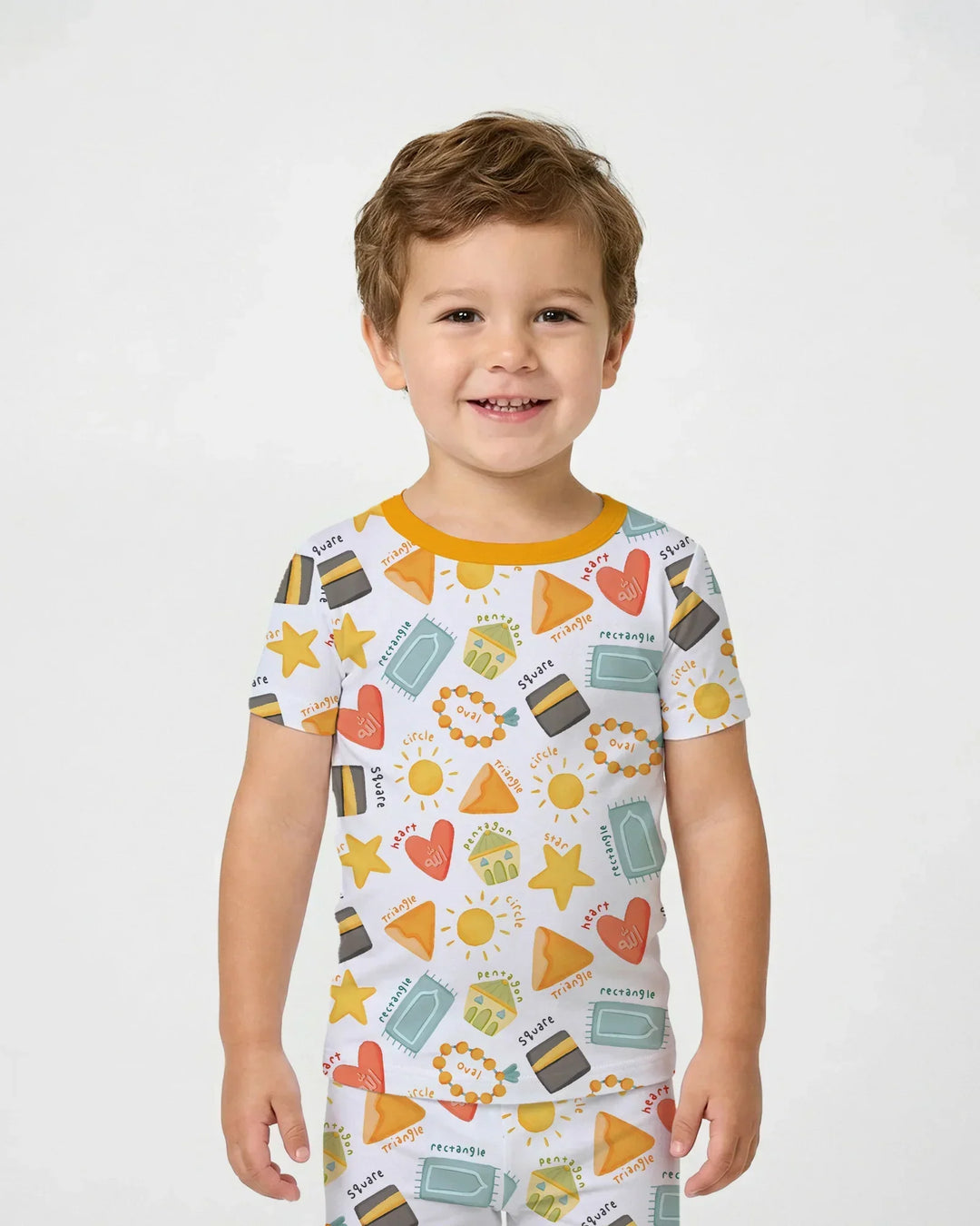 Islamic Shapes Bamboo Two Piece Short Sleeve Pajama Set