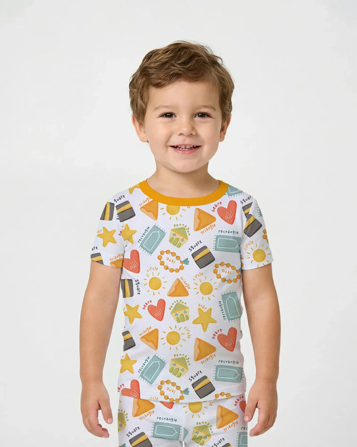 Islamic Shapes Bamboo Two Piece Short Sleeve Pajama Set