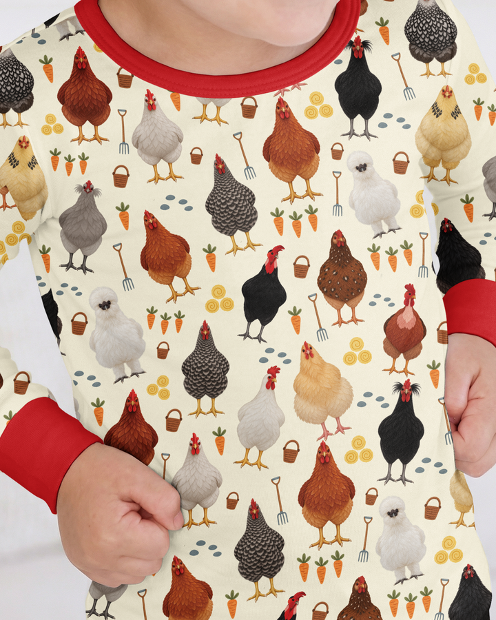Little Chicken Farmer Bamboo Two Piece Long Sleeve Pajama Set