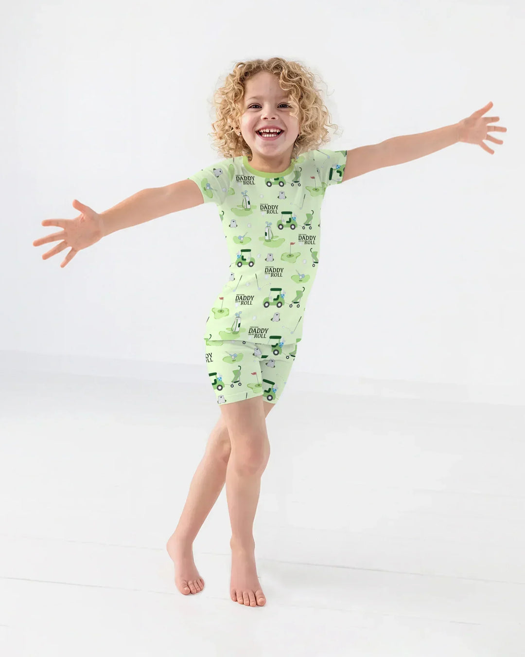 Daddy Golf Team Bamboo Two Piece Short Sleeve Shorts Pajama Set