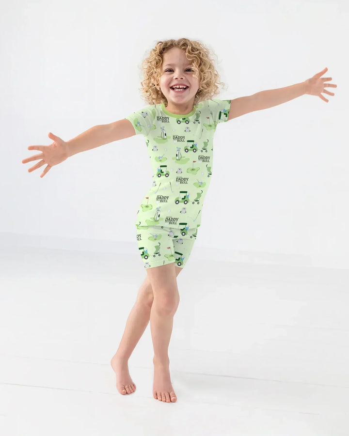 Daddy Golf Team Bamboo Two Piece Short Sleeve Shorts Pajama Set