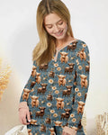 Majestic Highland Cows Family Matching Bamboo Women Pajama Set