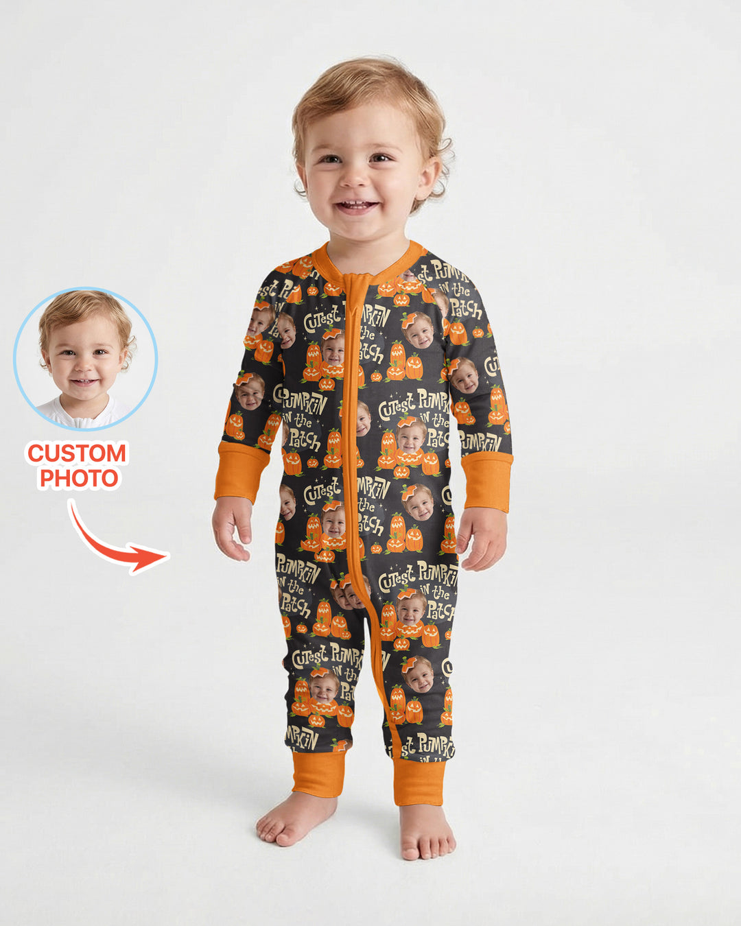 Custom Photo Cutest Pumpkin in the Patch Bamboo Convertible Zippy