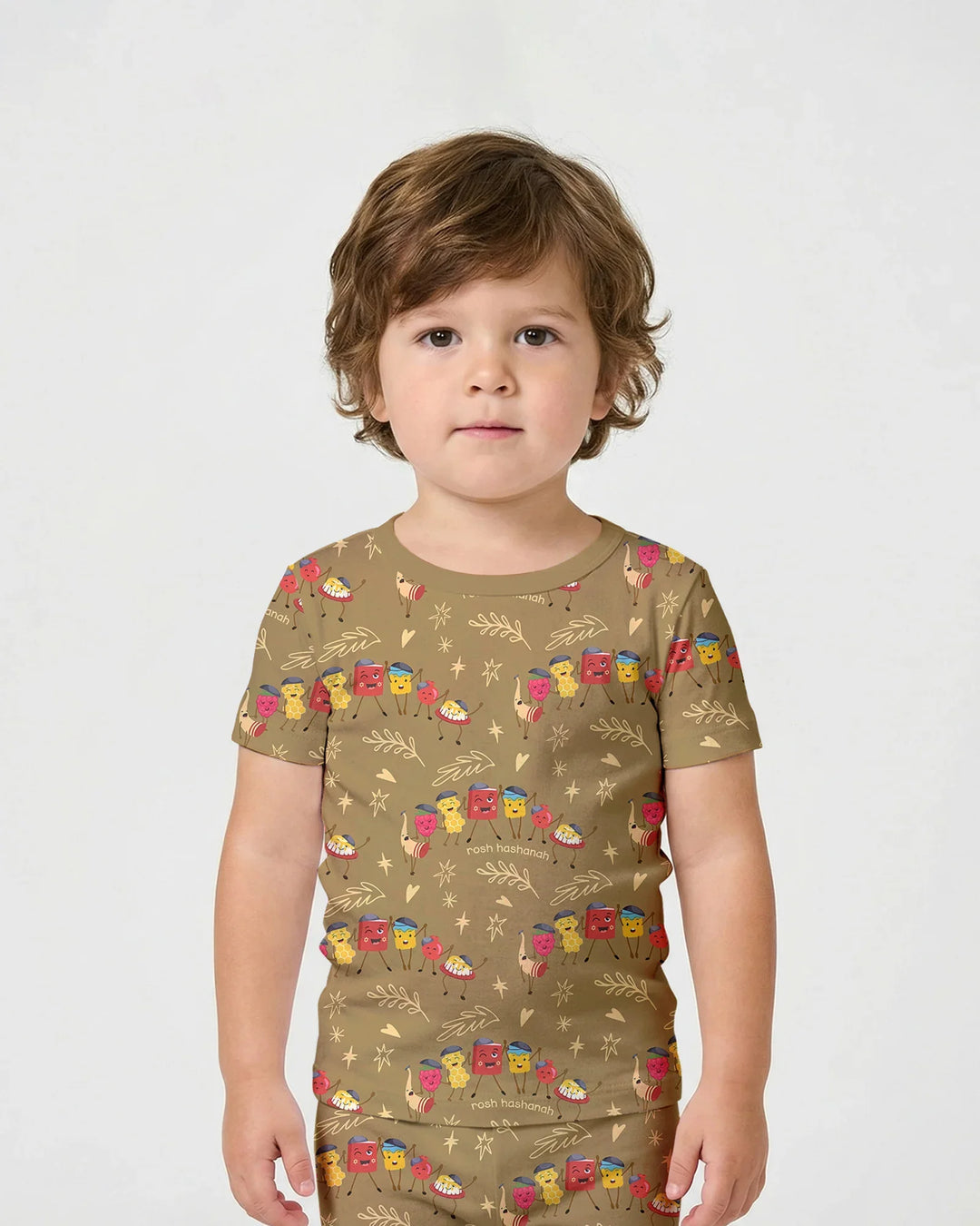 Let's Celebrate Rosh Hashanah Bamboo Two Piece Short Sleeve Shorts Pajama Set