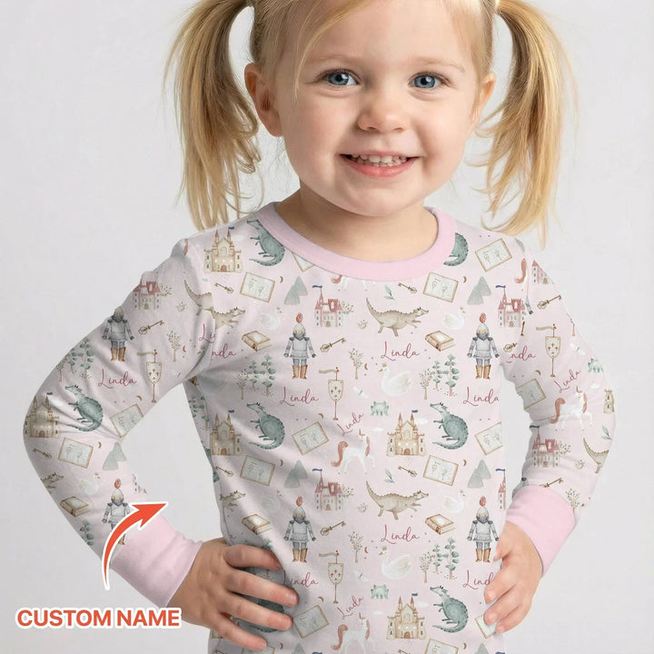 Adventure Dreams Custom Name Bamboo Two Piece Long Sleeve Pajama Set