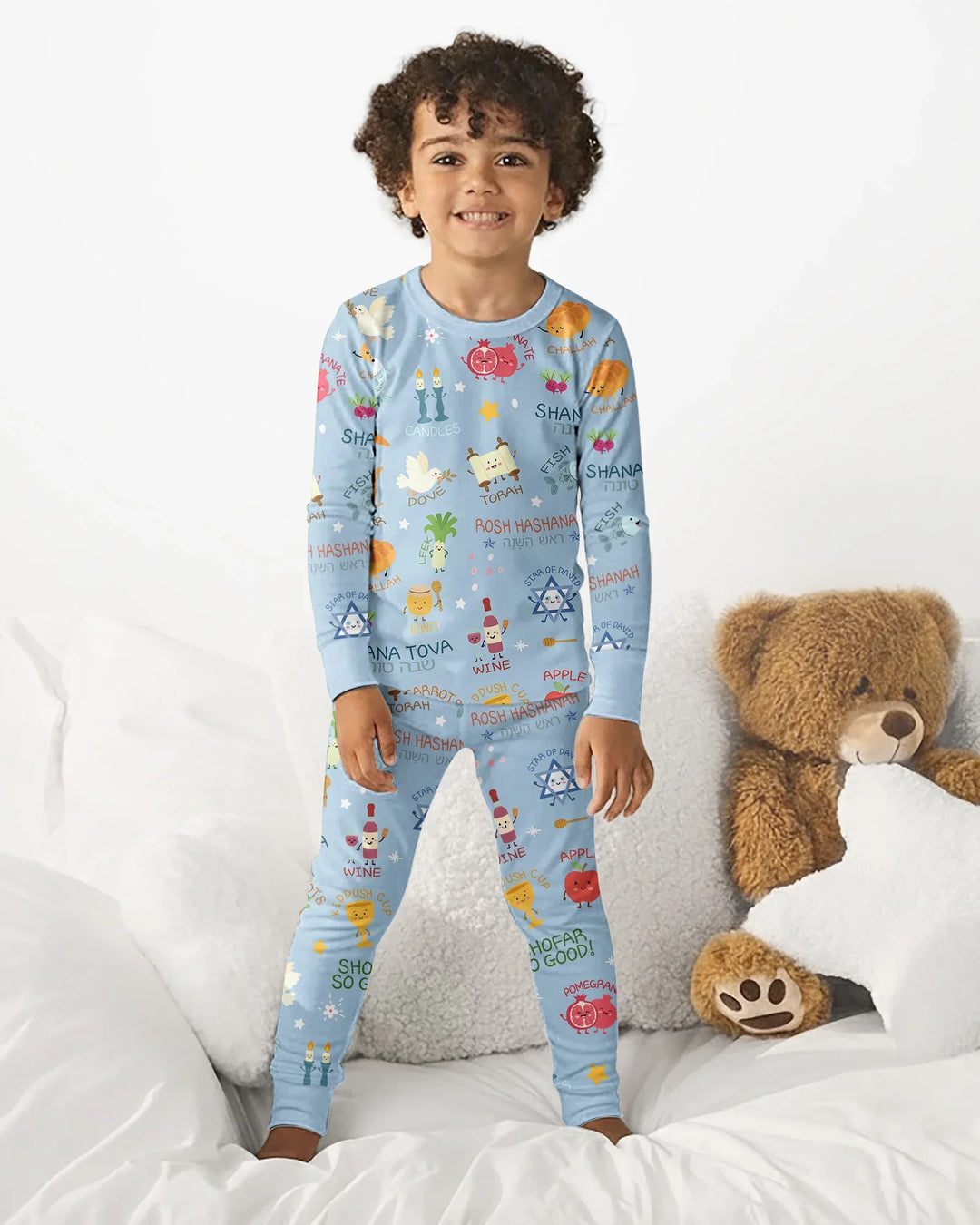 Family Rosh Hashanah Matching Bamboo Two Piece Long Sleeve Pajama Set