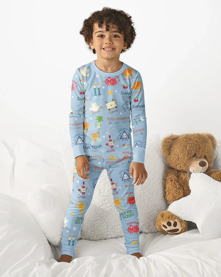 Family Rosh Hashanah Matching Bamboo Two Piece Long Sleeve Pajama Set