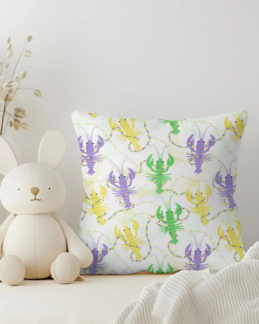 Mardi Gras Crawfish Family Matching Bamboo Pillow Case