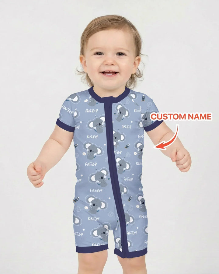 Custom Name Cosmic Koala Bamboo Shorty Zippy