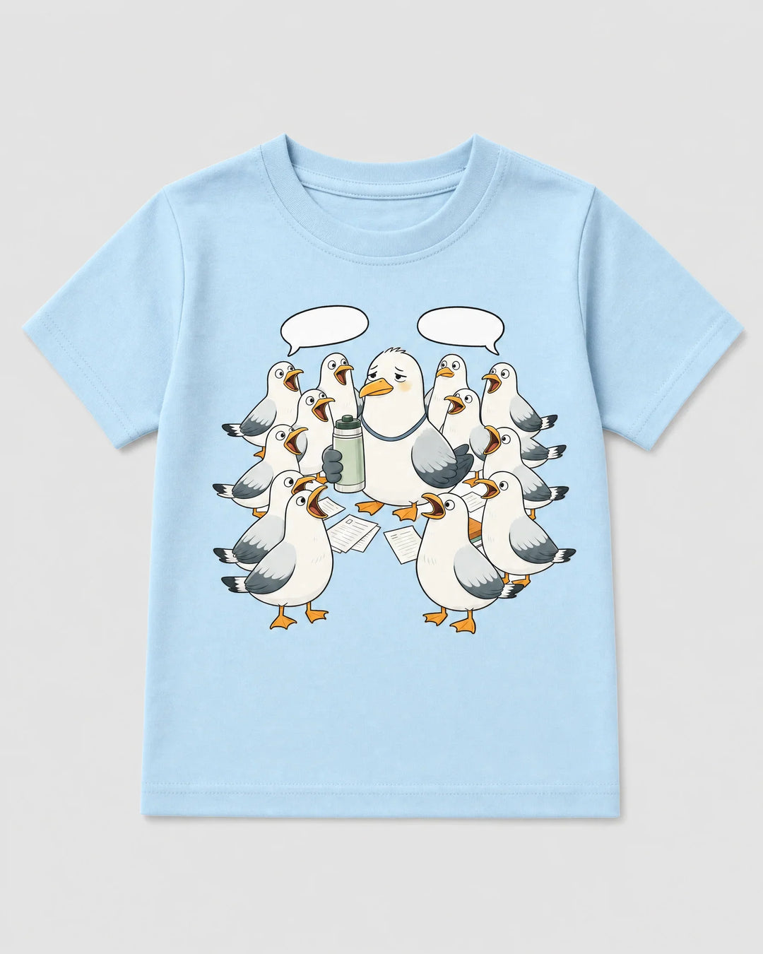 Custom Funny Seagull Bamboo Crewneck T-Shirt