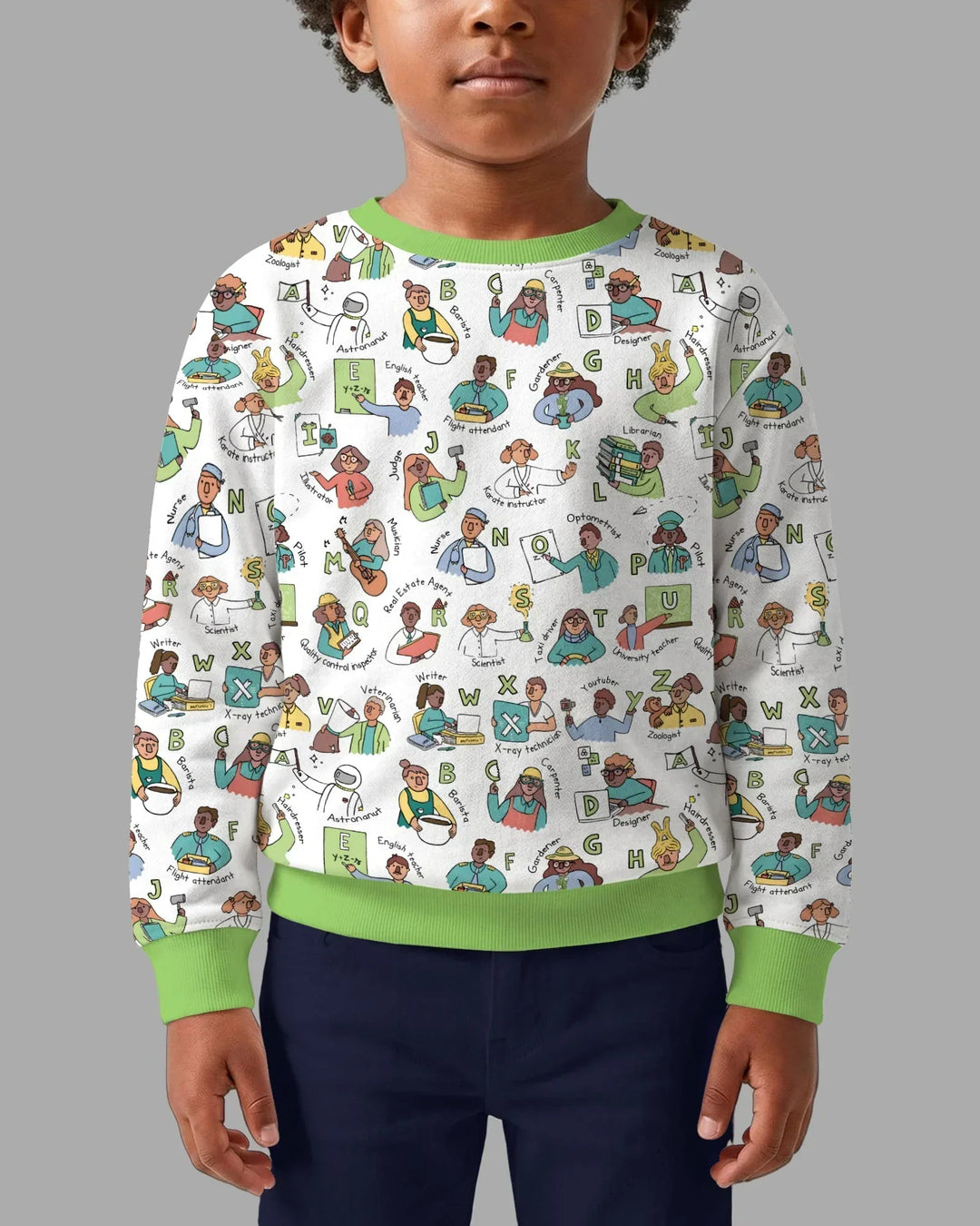 Jobs Alphabet Bamboo Crewneck Sweatshirt