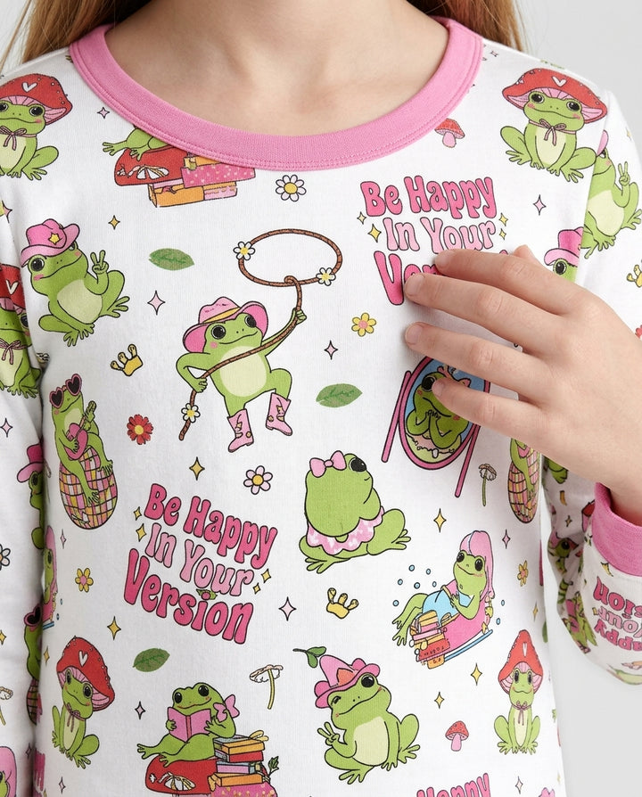 Be Happy In Your Version Bamboo Two Piece Long Sleeve Pajama Set