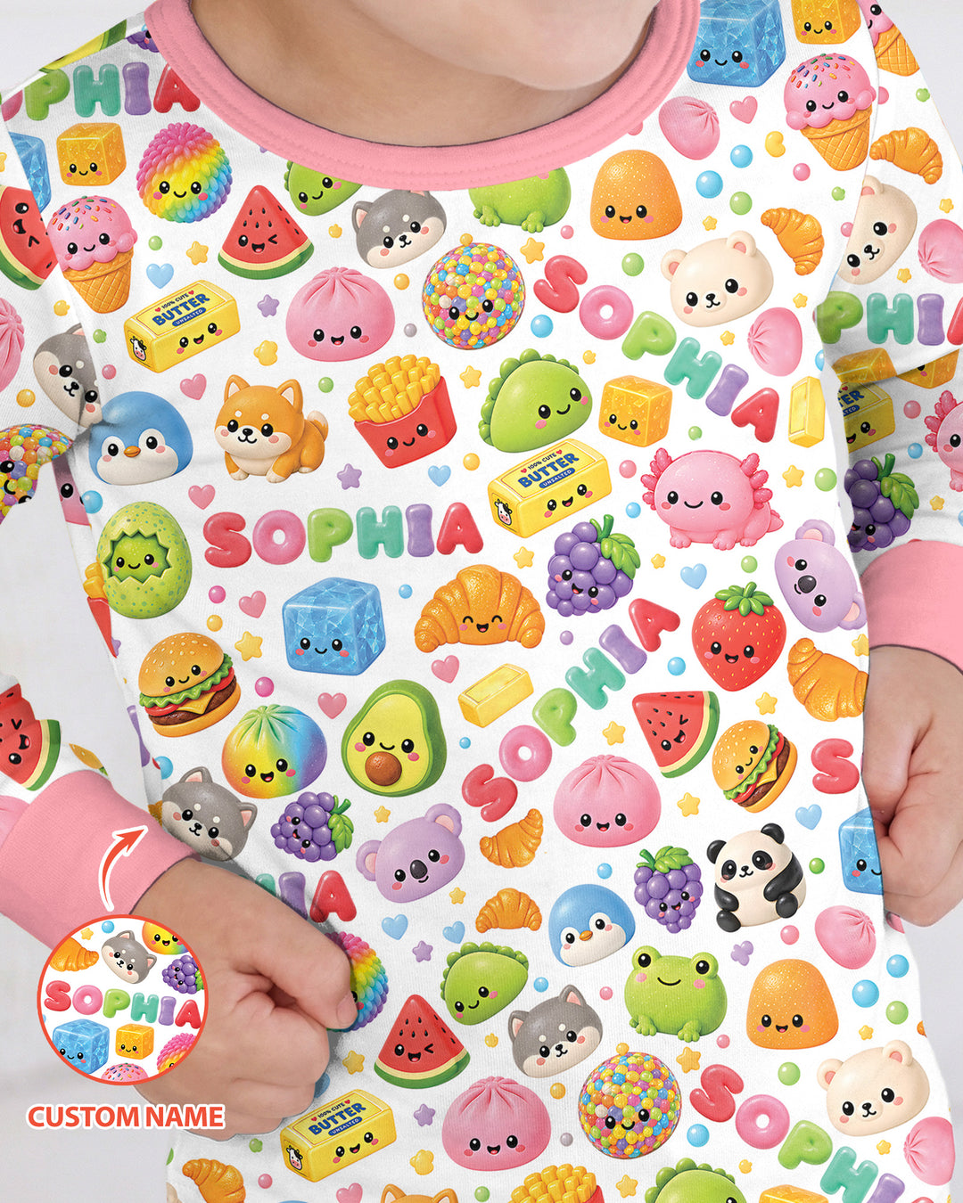 Just A Girl Who Loves Squishies Custom Name Bamboo Two Piece Long Sleeve Pajama Set