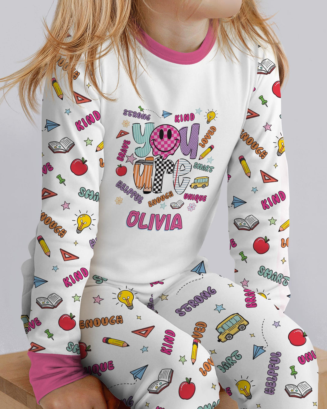 Custom Name You Are Everything Bamboo Two Piece Long Sleeve Pajama Set