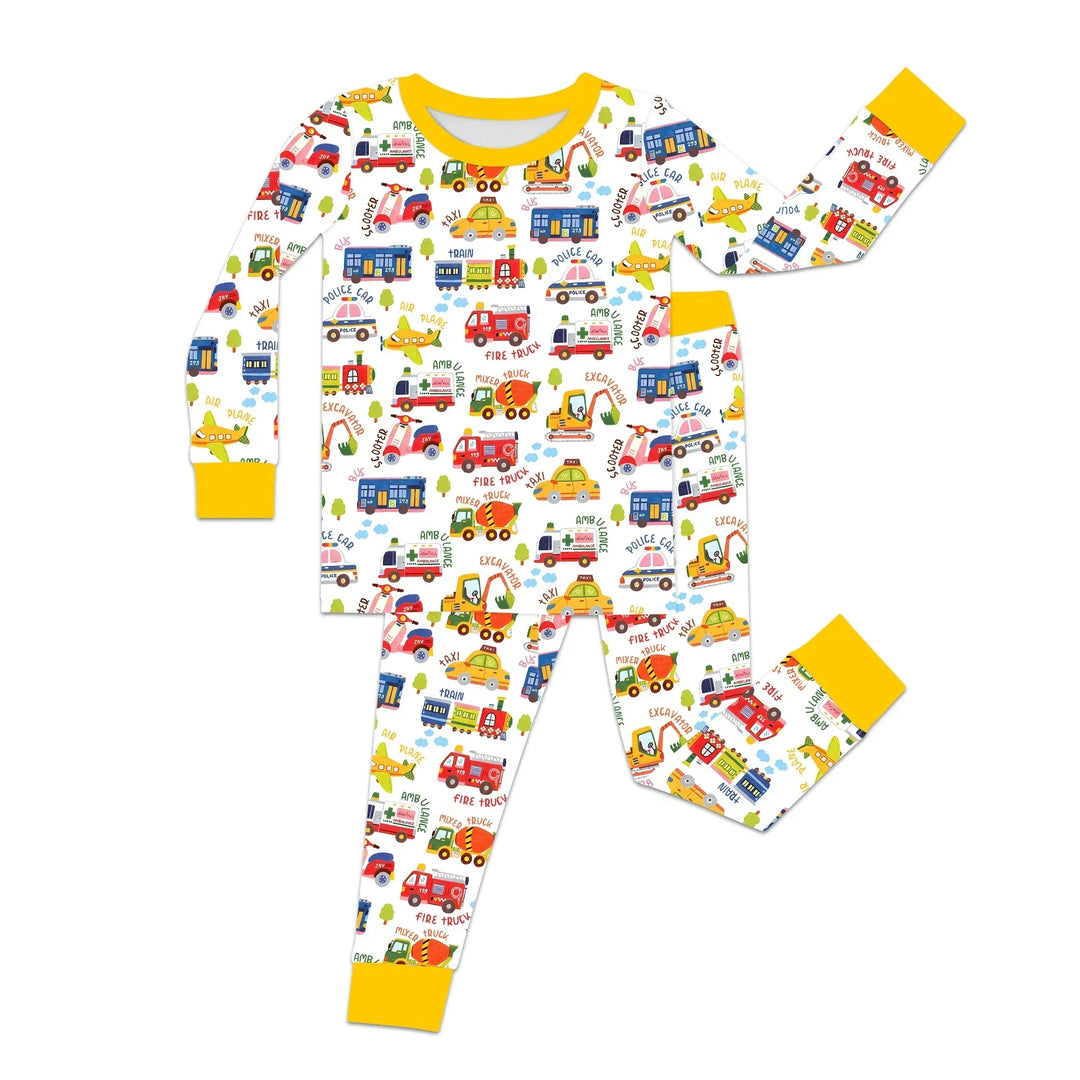 Beep Beep Adventure Bamboo Two Piece Long Sleeve Pajama Set