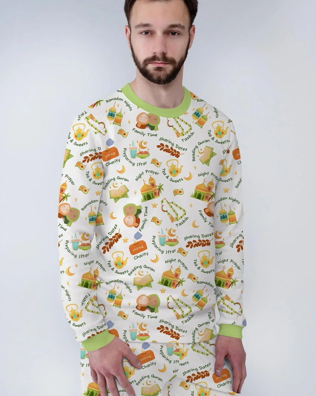 Ramadan Mubarak Matching Family Bamboo Men's Pajama Set