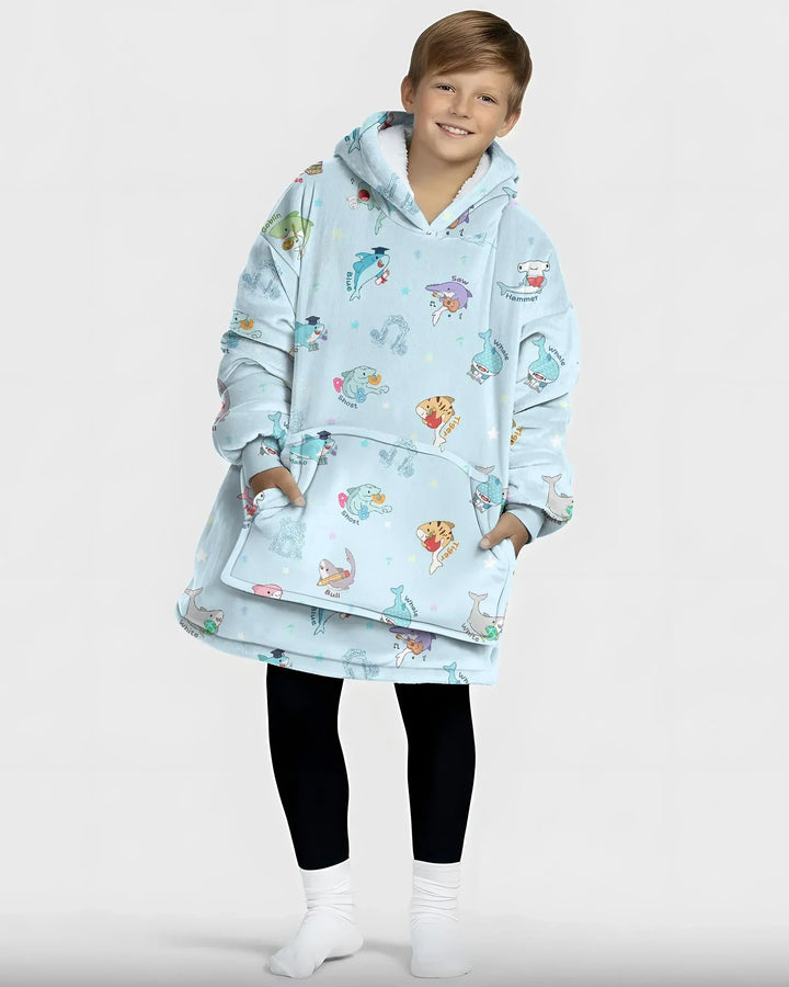 Shark School Bamboo Blanket Hoodie