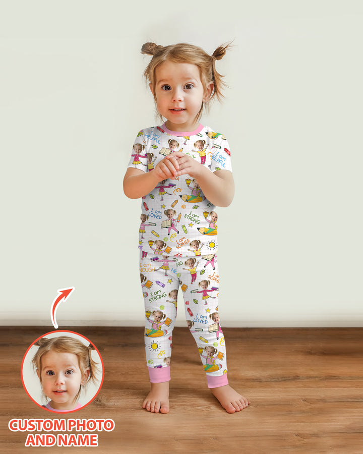 CUSTOM Template Bamboo Two Piece Short Sleeve Pyjamas Set