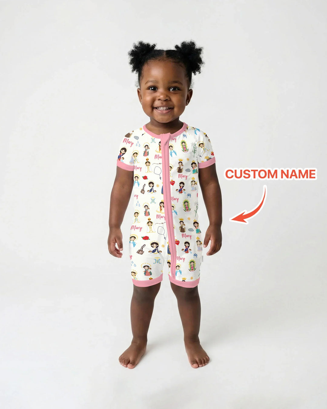Custom Name Mother Mary Bamboo Shorty Zippy