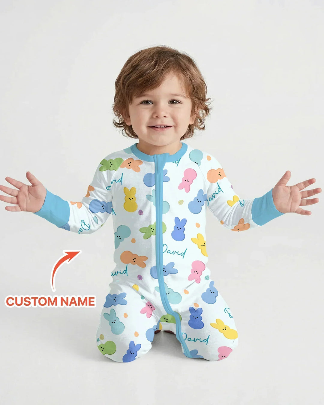 Personalized Easter Bunnies Family Matching Bamboo Convertible Zippy